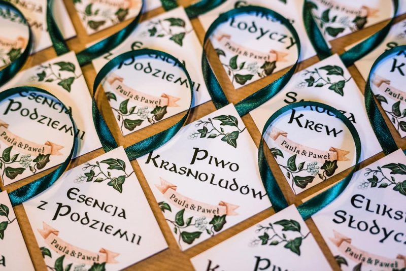 Zawieszki na wesele na butelki toasty